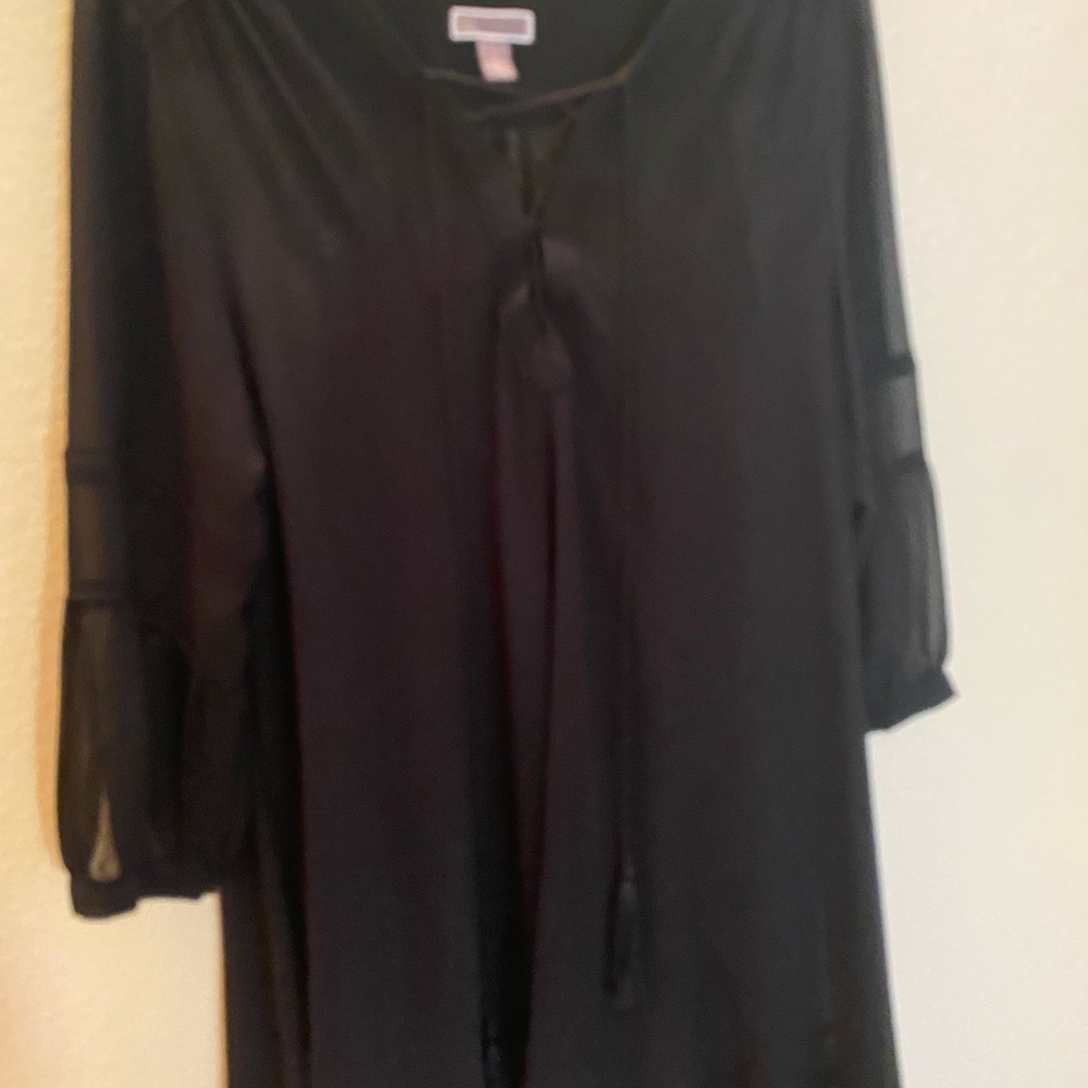 BLACK FLOWY TUNIC, CHELSEA28, LARGE